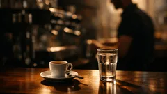 Warum du das Wasserglas zum Espresso besser vor dem ersten Schluck trinkst