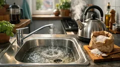 Verstopften Abfluss lösen mit Salz und heißem Wasser: so klappt das Hausmittel wirklich