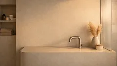 Waschbecken aus Mikrozement: der Badtrend 2026 für fugenlose Ruhe
