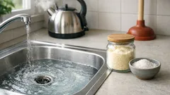 Abfluss verstopft? Mit Salz und heißem Wasser schnell und rohrschonend reinigen